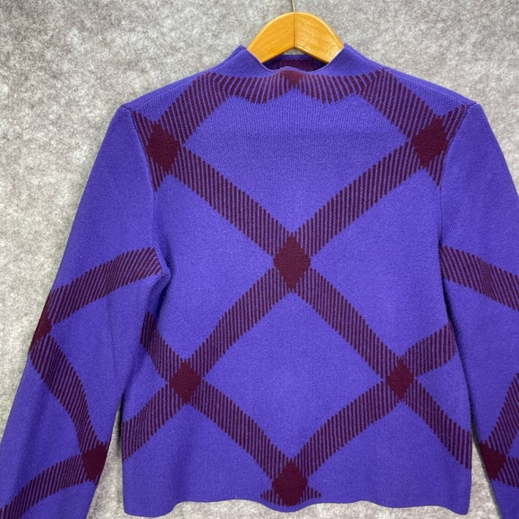 Ann Taylor Windowpane Jacquard knit pullover Sweater Womens Size Medium - Picture 3 of 10